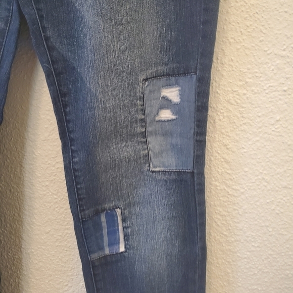 Soho Size 8 Cotton Blend Patchwork Leggins Stretchy Denin - Picture 7 of 13